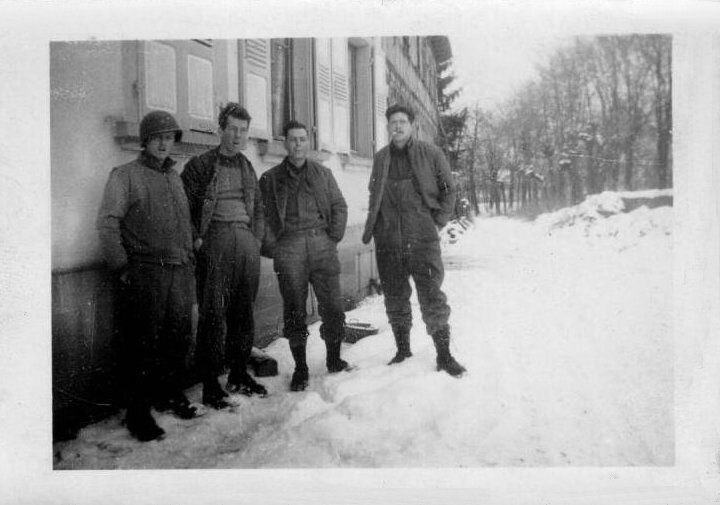 Lewandowski, Reuss, Jim Minn, Lakin. Germany, January 1945